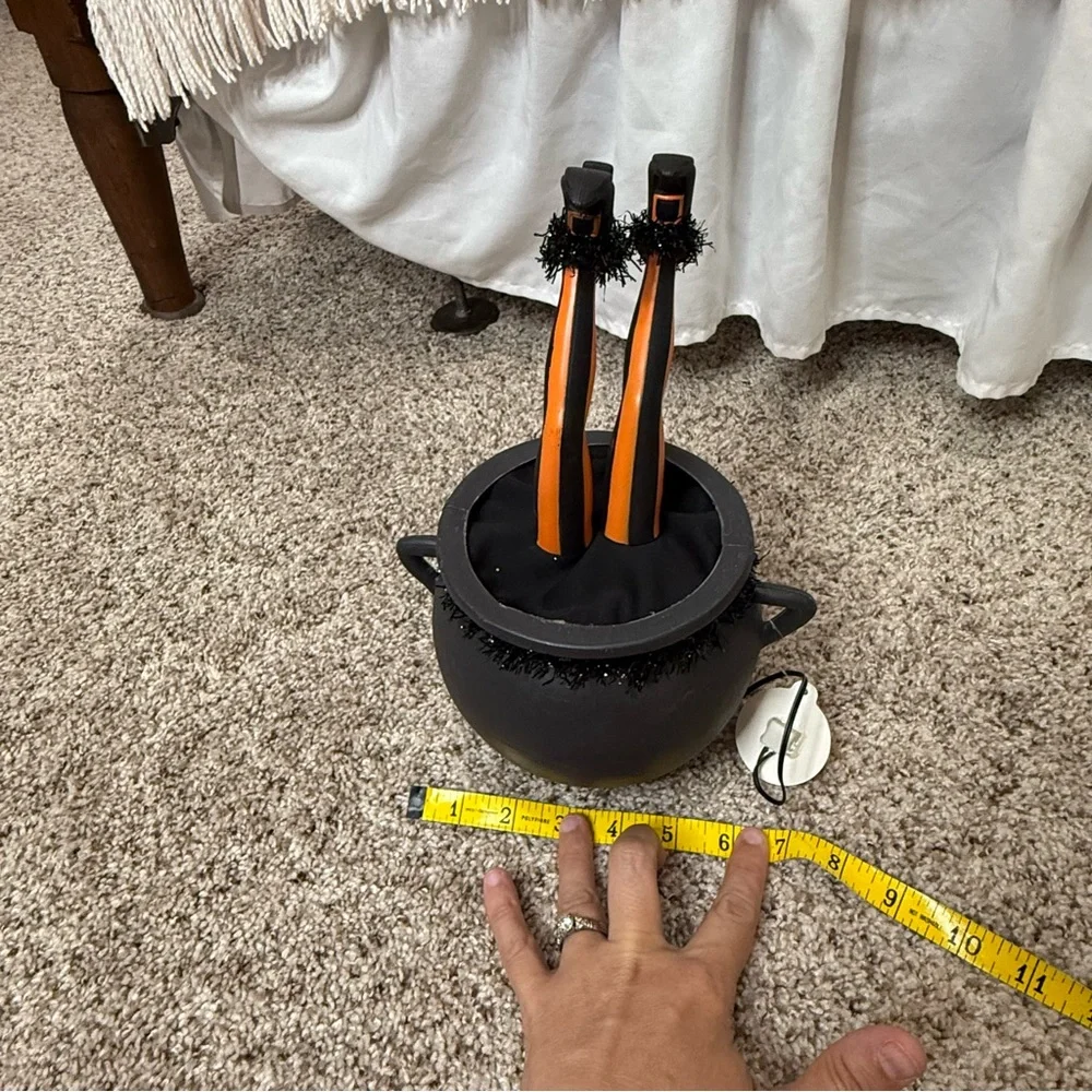 Halloween Animated Witch Legs in Cauldron Sound‎ Activated Spooky Decor Prop